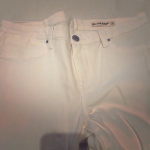 White denim jeans, fringed bottom by Just Black